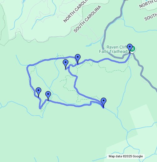 Raven Cliff Falls Trail Map Raven Cliff Falls Trail, Dismal Trail, Naturaland Trust Trail, Gum Gap Trail,  Caesars Head State Park, South Carolina - Google My Maps