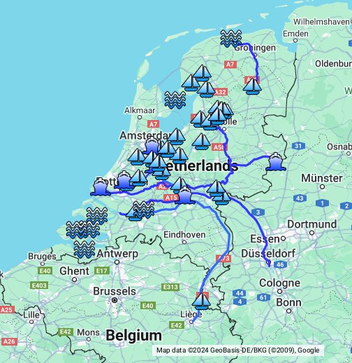 Verwonderend Rivieren en wateren Nederland - Google My Maps YX-46