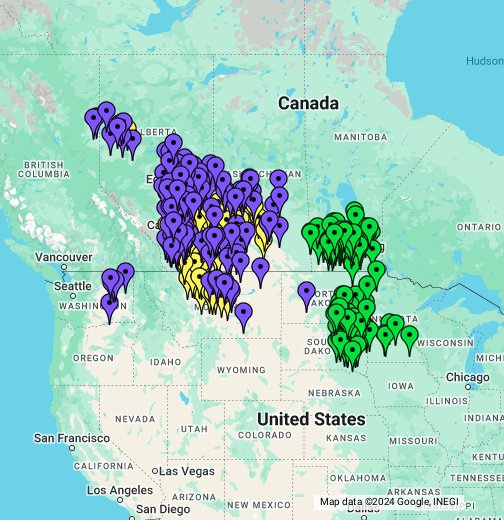 Hutterite Colonies In North America Google My Maps