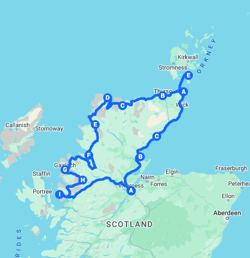 The North Coast 500 Route - Google My Maps