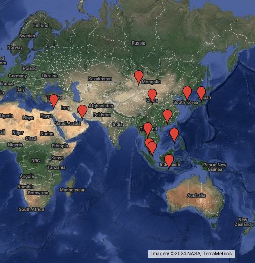 Aasian kartta - Google My Maps