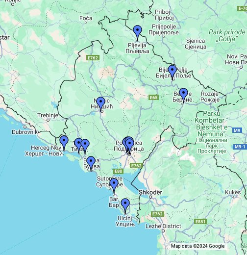 T Centri Crnogorski Telekom Google My Maps