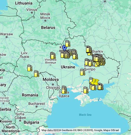 Центр газа на карте. Карта газовых заправок. АЗС Украины на карте. Заправки газом на карте. Google Maps Ukraine.