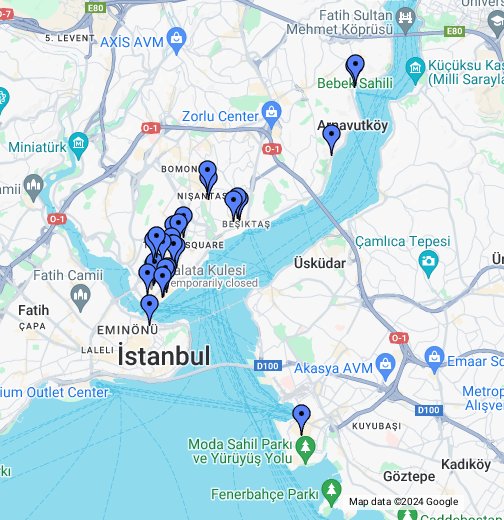 my favorite places in istanbul google