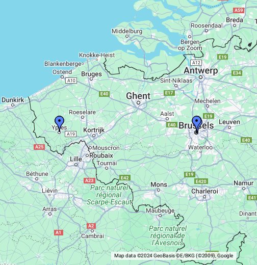 Wapenstilstand Belgie - Google My Maps