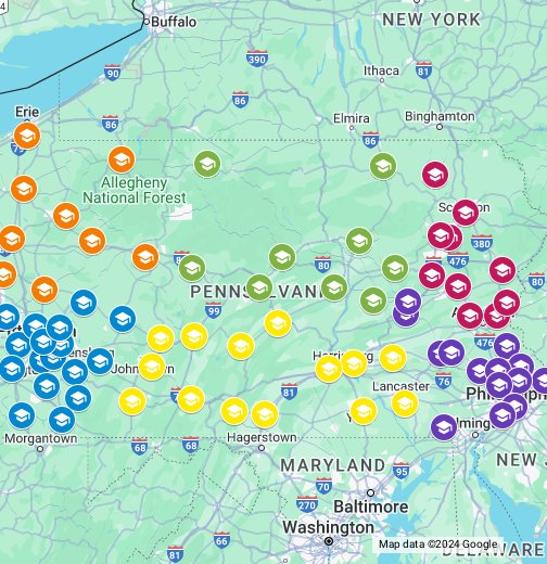 Career and Technical Education Centers in Pennsylvania - Google My Maps