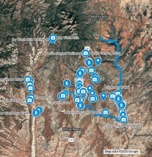 Blanding, Utah Area Google My Maps