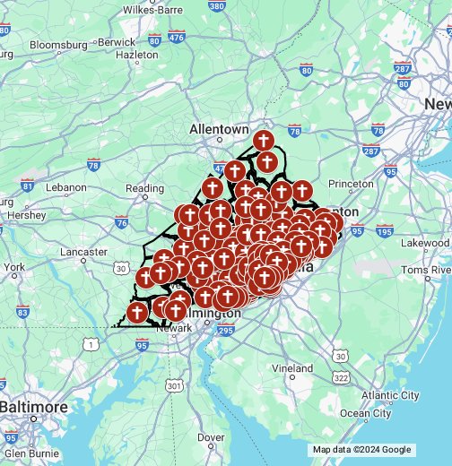 Archdiocese of Philadelphia Parishes & Boundaries - Google My Maps