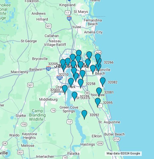Jacksonville Florida Zip Code Map Google My Maps