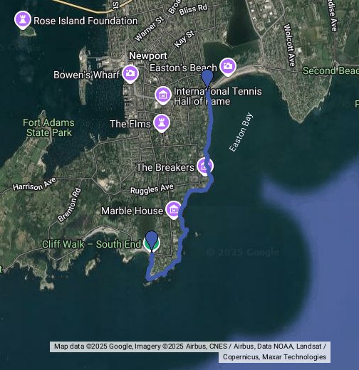 Cliff Walk, Newport, RI Google My Maps