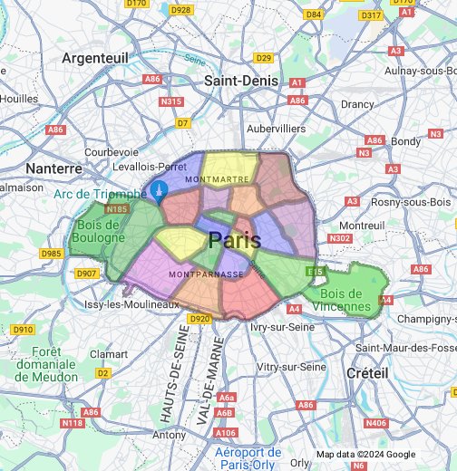 carte paris et banlieue