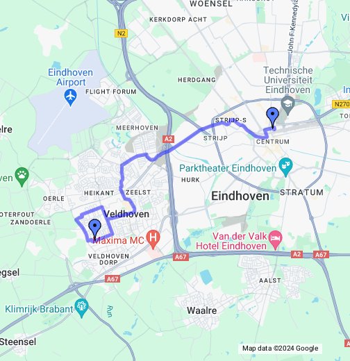 Lijn 402: Eindhoven Station - Veldhoven Zonderwijk My Maps