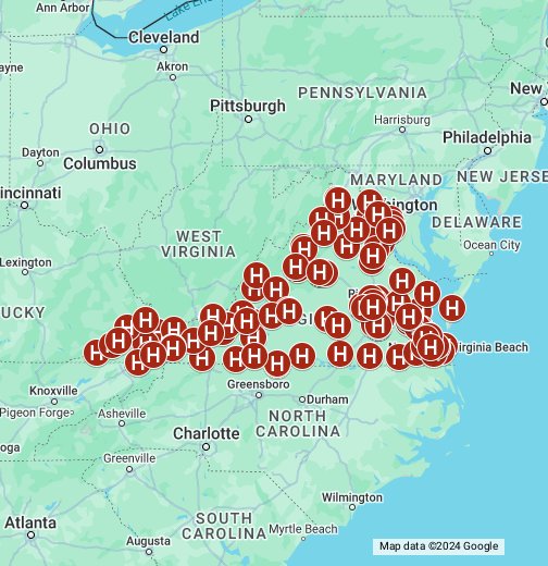 Virginia Hospitals - map - Google My Maps