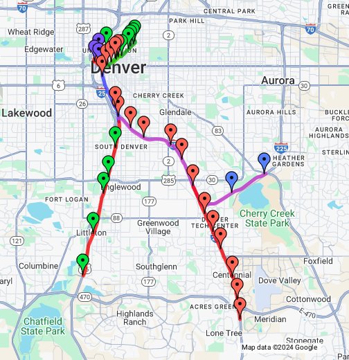 Denver Rtd Light Rail Stations Google My Maps