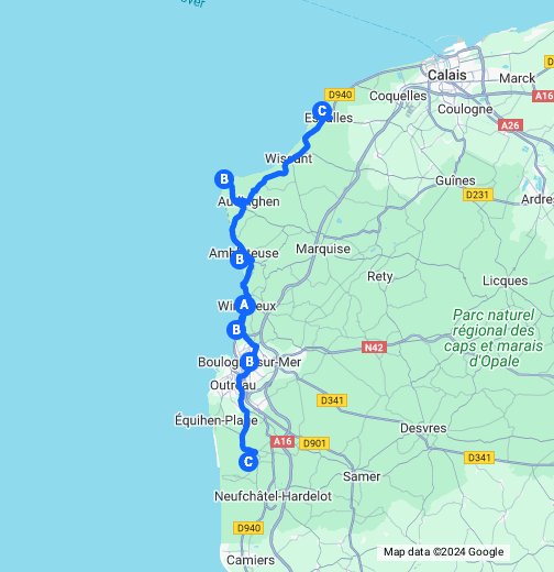 Itinéraire : visiter la Côte d'Opale - Google My Maps