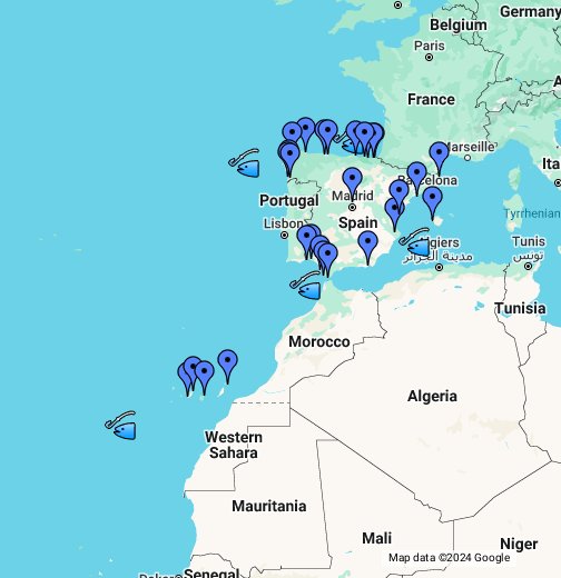 respuesta Sandalias montar Principales puertos pesqueros y caladeros de España - Google My Maps