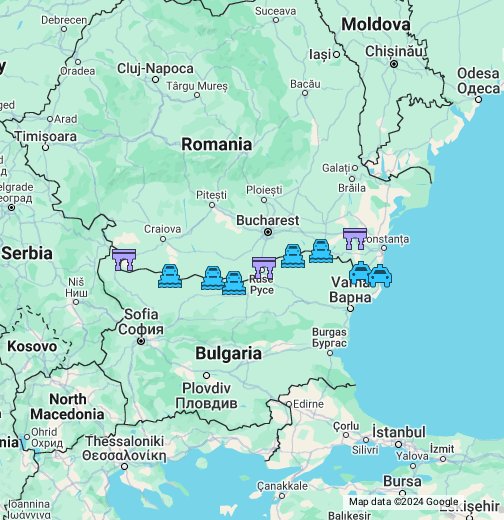 Harta treceri peste Dunare Romania-Bulgaria - Google My Maps