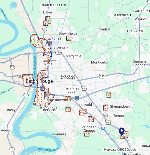 Baton Rouge Sample Areas MRCTI Google My Maps