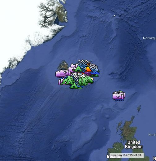 Islandia i Wyspy Owcze - Google My Maps