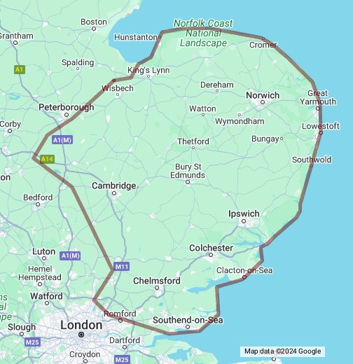 map of east anglia East Anglia Google My Maps