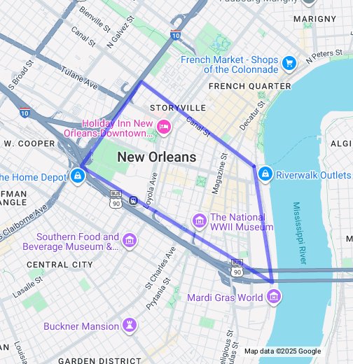 Warehouse District, New Orleans Google My Maps