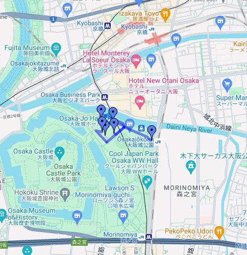 大阪城ホールへの行き方 Jr大阪城公園駅より Google My Maps