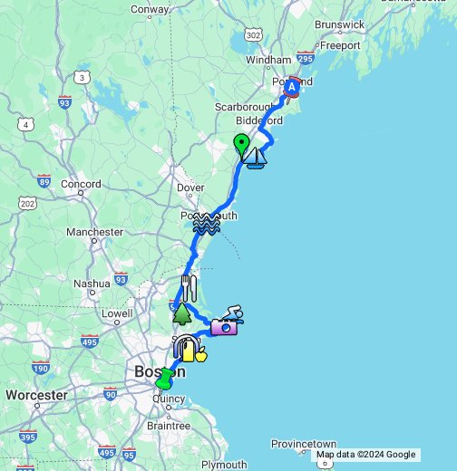 Boston To Portland Maine Google My Maps