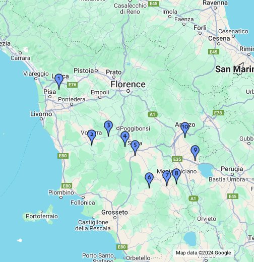 italija mapa google Map of Tuscany Region of Italy   Google My Maps italija mapa google