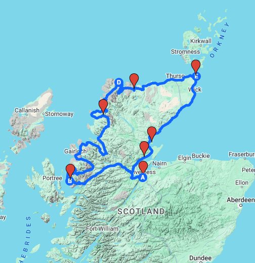 Our North Coast 500 Route - Google My Maps