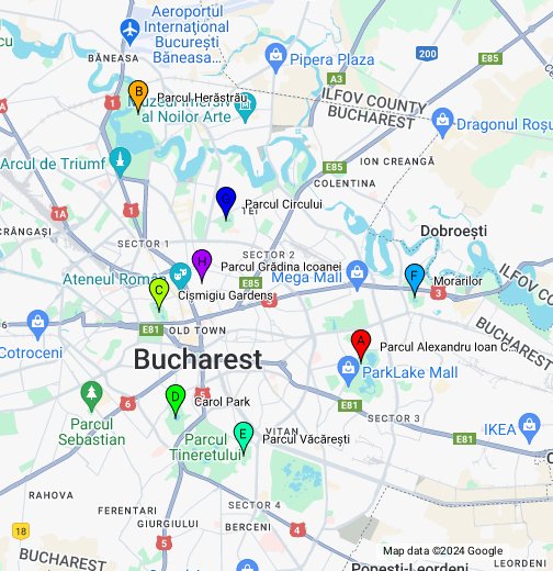 Harta Parcurilor din București - Google My Maps