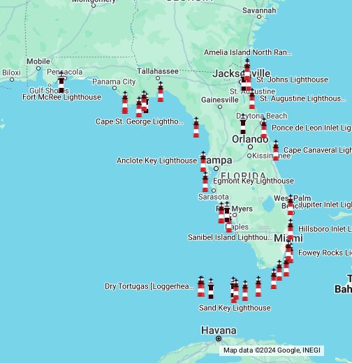 Lighthouses Of Florida By Kraig Google My Maps