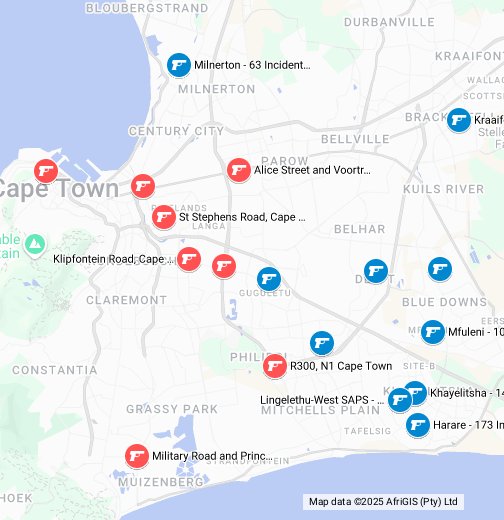 Hijacking Hotspots and 10 worst areas Cape Town Google My Maps