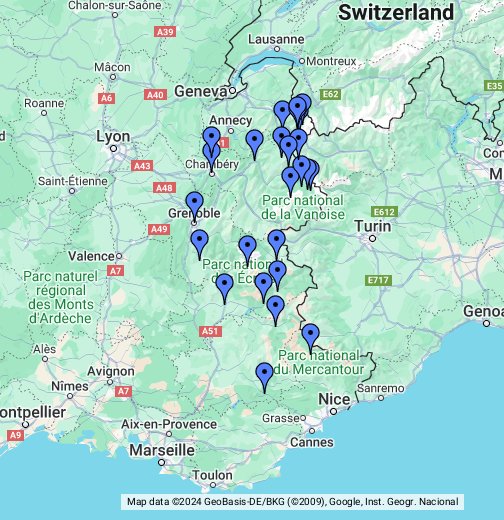 Franse Alpen - Google My Maps