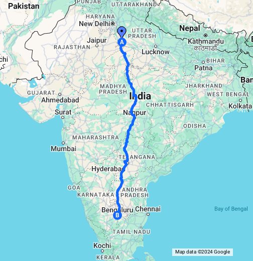 Driving directions to bangalore +google map - Google My Maps