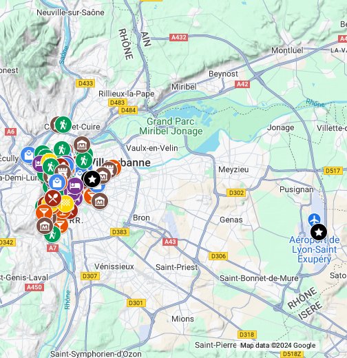 Carte de Lyon du guide Vanupied.com - Google My Maps