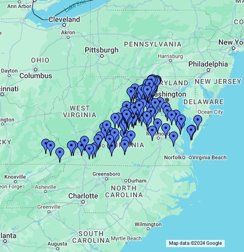 Virginia Wineries Google My Maps