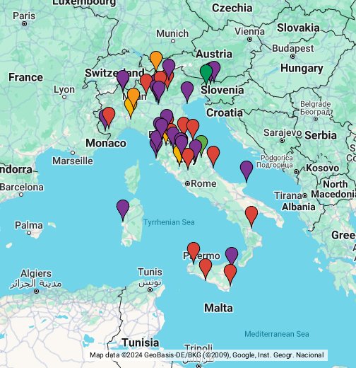Campings reviewd door de Vouwwagenclub.info Italië - Google My Maps
