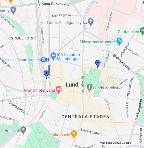 Karta över centrala Lund - Google My Maps
