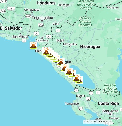 filósofo compromiso Desnudarse Cadena Volcánica de Nicaragua - Google My Maps