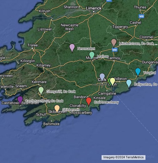 map of cork ireland Co Cork Ireland Google My Maps map of cork ireland