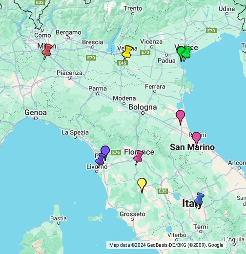 map italie