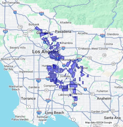 Gangs In Los Angeles Map Southeast LA/East LA/Northeast LA/Boyle Heights Gang Map   Google 