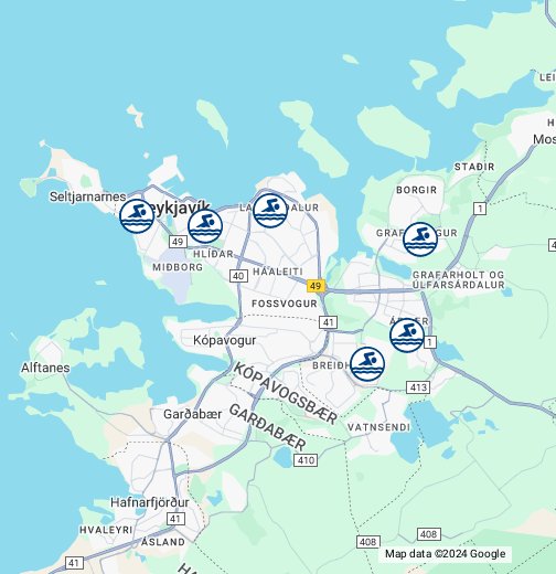 Reykjavik swimming pools - Google My Maps