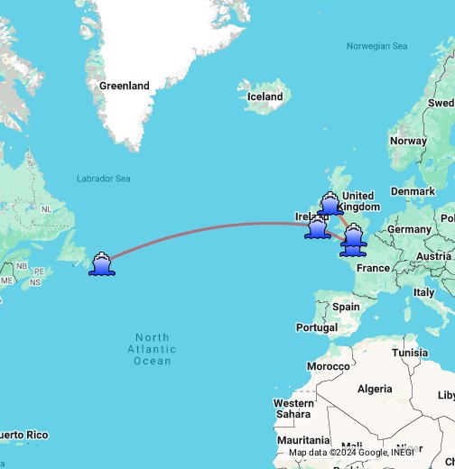 titanic cruise route