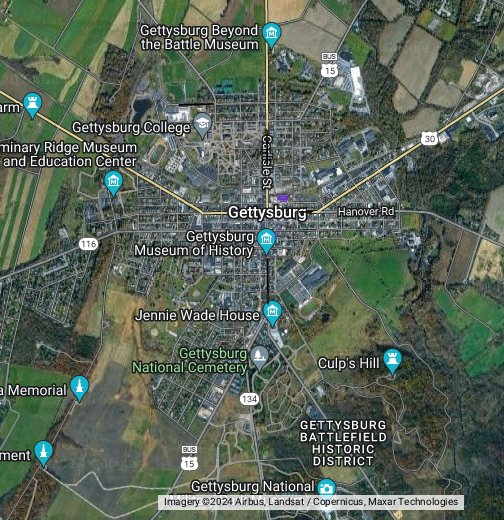 Gettysburg Borough Google My Maps