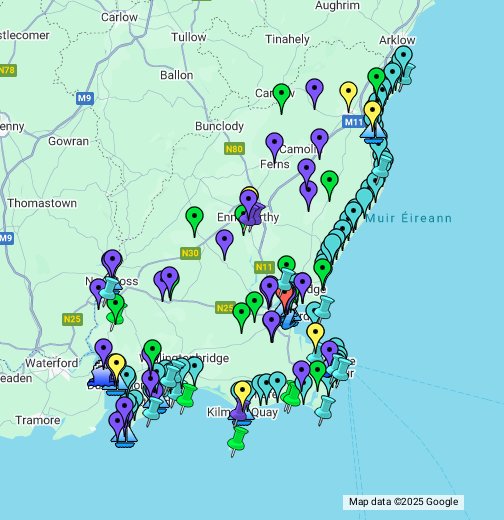 County Wexford Map Tourism Information Google My Maps