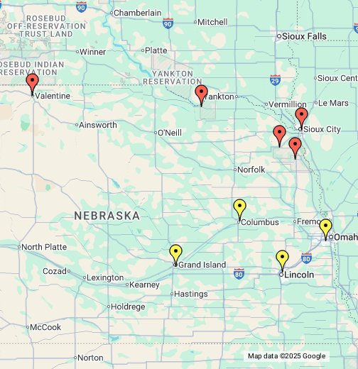 Nebraska Casino and racetrack Directory Google My Maps