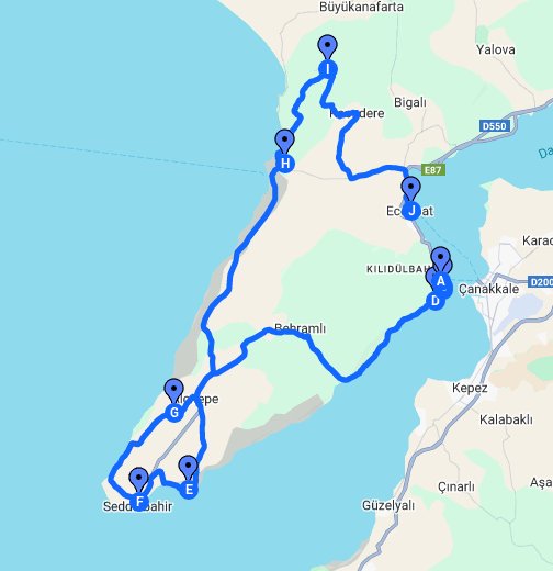 canakkale sehitlik turu google my maps