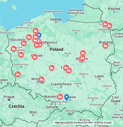 Ogólnopolski protest rolników – Moje Mapy Google