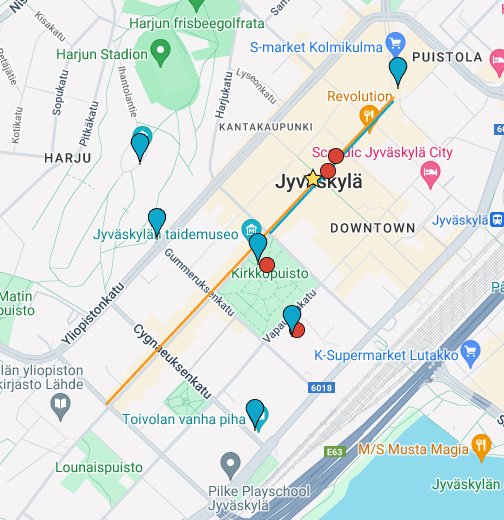 Jyväskylän keskusta-alue – Google My Maps